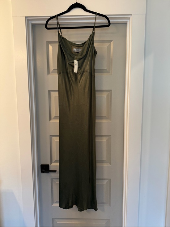 Anthropologie Dresses & Skirts - Anthropologie Elyse Slip Dress | Moss | Size Small | NWT Satin Cowl Neck